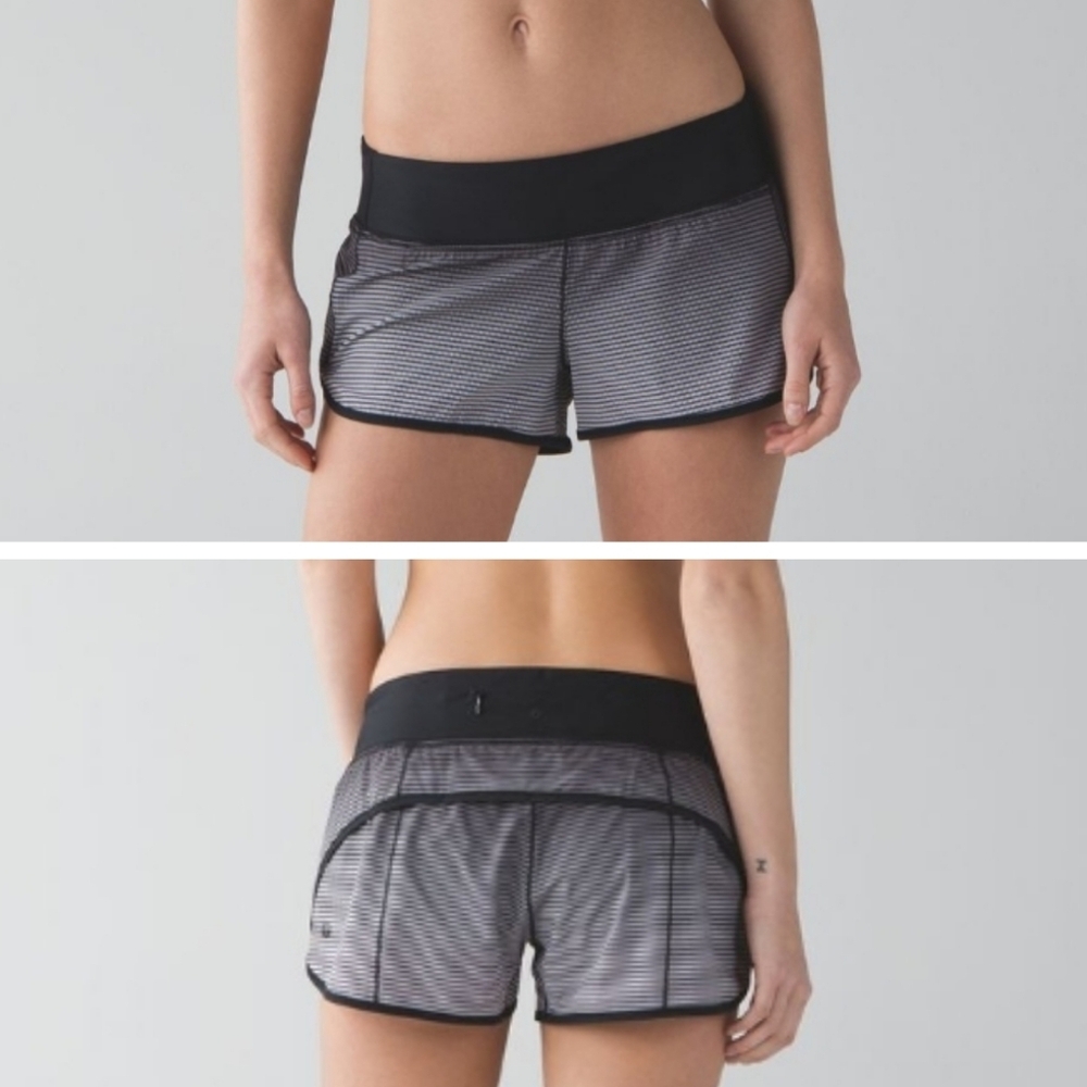 Lululemon Speed Short H2O Black White Stripe Swim Run